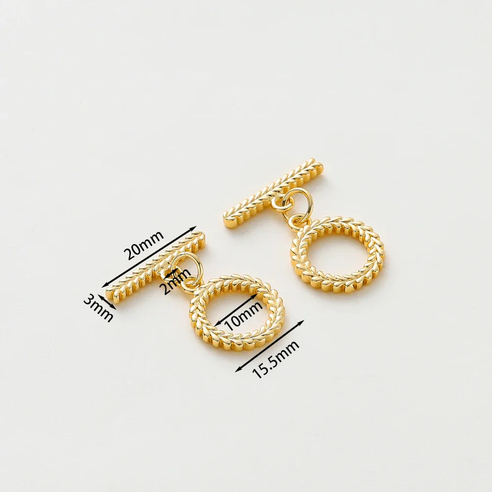 4 Sets 14K/18K Gold Color Plated Brass O Toggle Clasps Connector for DIY Bracelet Necklace Jewelry Making Findings Accessories