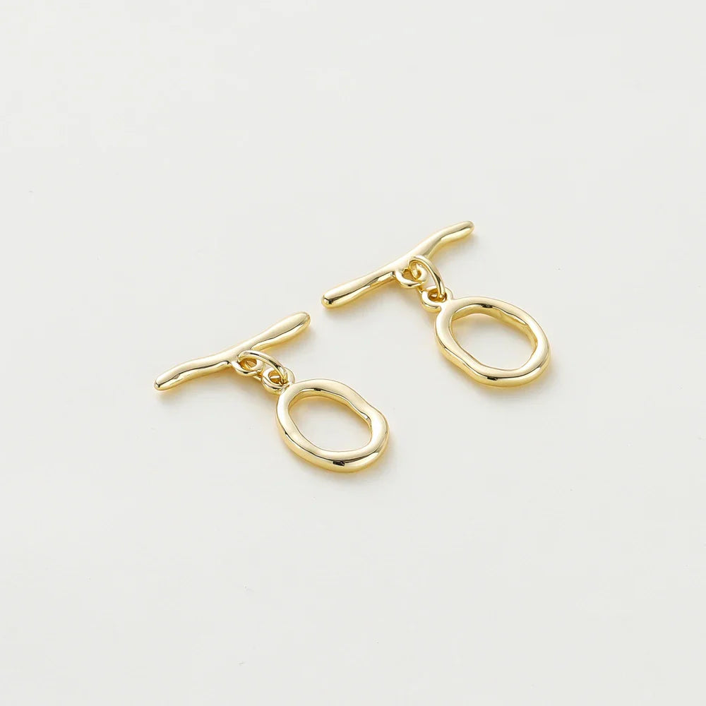 4 Sets 14K/18K Gold Color Plated Brass O Toggle Clasps Connector for DIY Bracelet Necklace Jewelry Making Findings Accessories