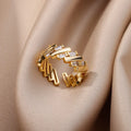 Irregular Rings For Women Gold Color Stainless Steel Geometric Ring Fashion Simple Party Christmas Party Jewelry Gift Femme