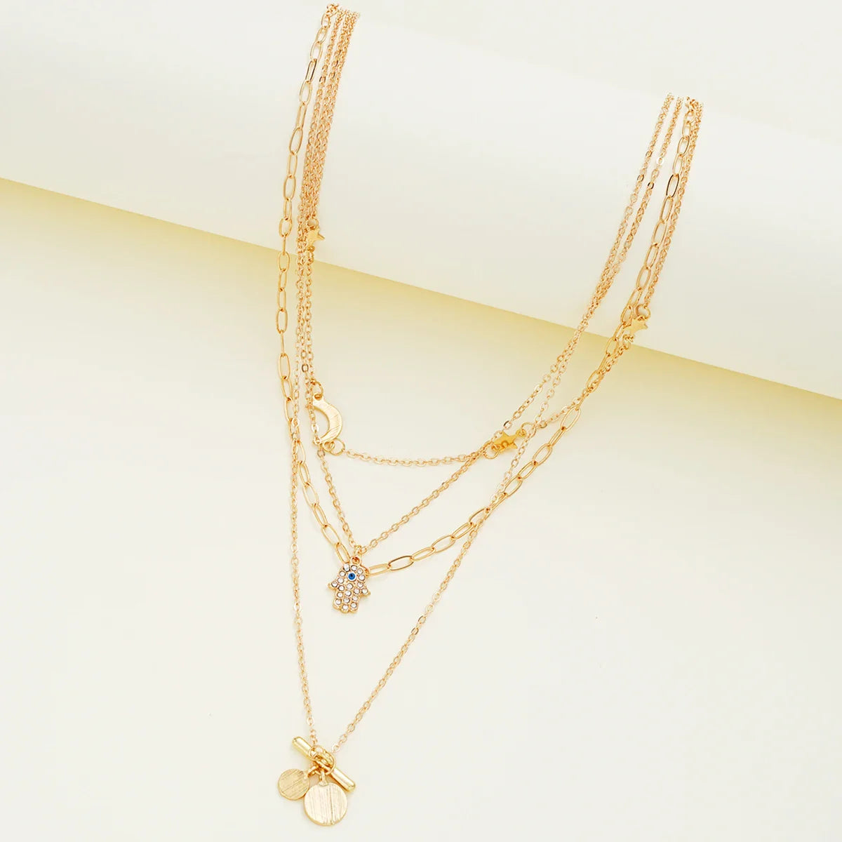 Bohemian Gold Color Multilayer Handmade Chain Vintage Fashion Crystal Pendant Necklaces Sets Jewelry For Women Accessories 2024