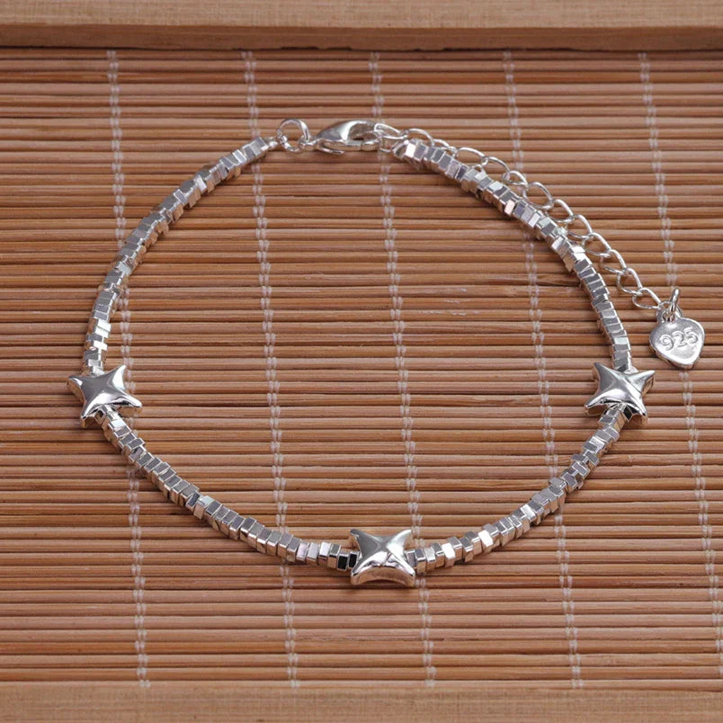 925 Sterling Silver Star Bead Bracelet For Women Fragmented Silver Sweet Romantic Versatile Trend Jewelry Gifts Dropshipping