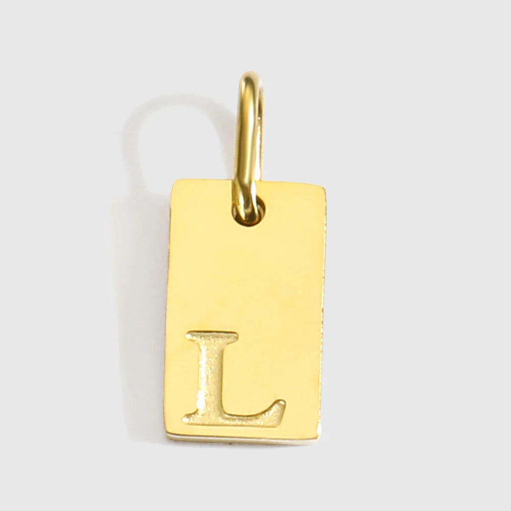Alphabet Charm Pendant for Necklaces Stainless Steel Jewelry DIY Engraved Lettering Accessories Women's Fashion Jewelry