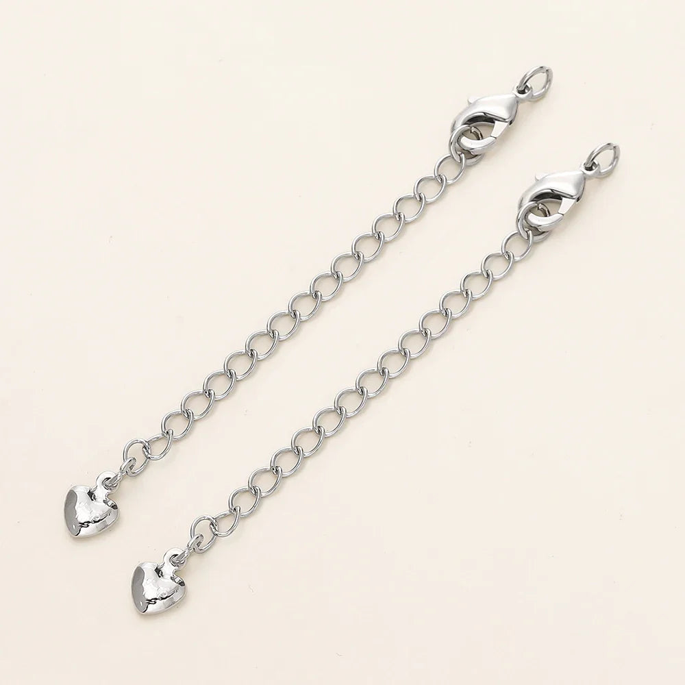 5/10pcs/Pack 14/18K Gold Color Plated Brass Various Extension Chain With Lobster Clasps for DIY Necklace Jewelry Making Findings