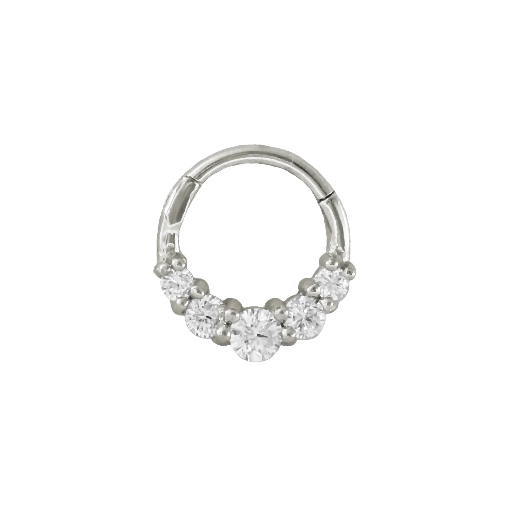 316L Surgical Steel Segment Nose Ring Zircon Septum Clicker Ear Cartilage Helix Daith Hoop Body  Piercing Jewelry