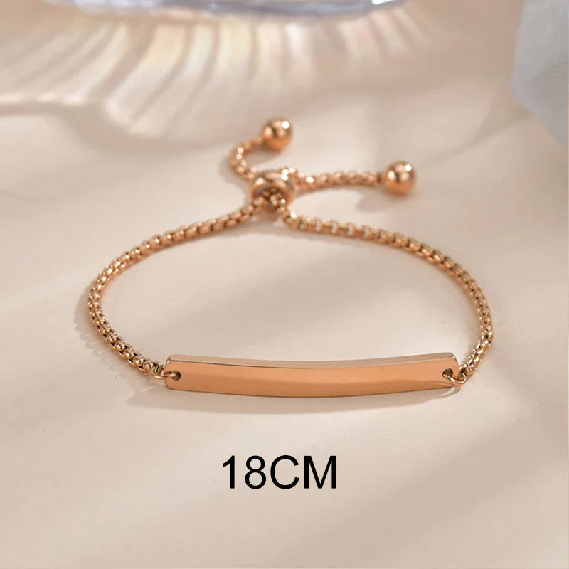 Bluelory Personalized Bracelet For Men  Women Stainless Steel Multi Styles Blank Nameplate Heart Bracelet  Party Jewelry Gift