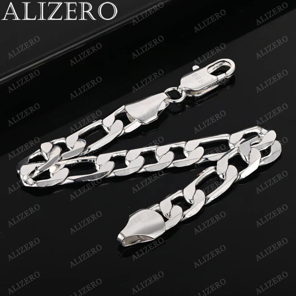 ALIZERO 925 Sterling Silver Bracelet 4/6/8/10/12mm Chain Bracelets For Men Women Fashion Party Fine Jewelry Wholesale