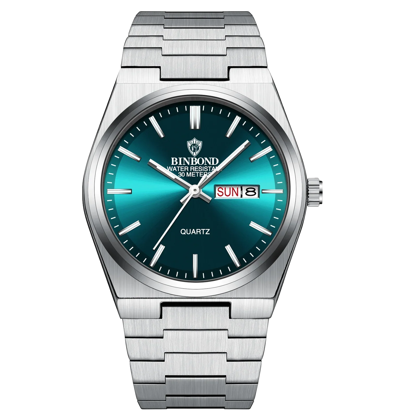 BINBOND Luxury Fashion Man Clock Top Business Waterproof Luminous Date Week Men's Watches Quartz Stainless Steel Men Wristwatch
