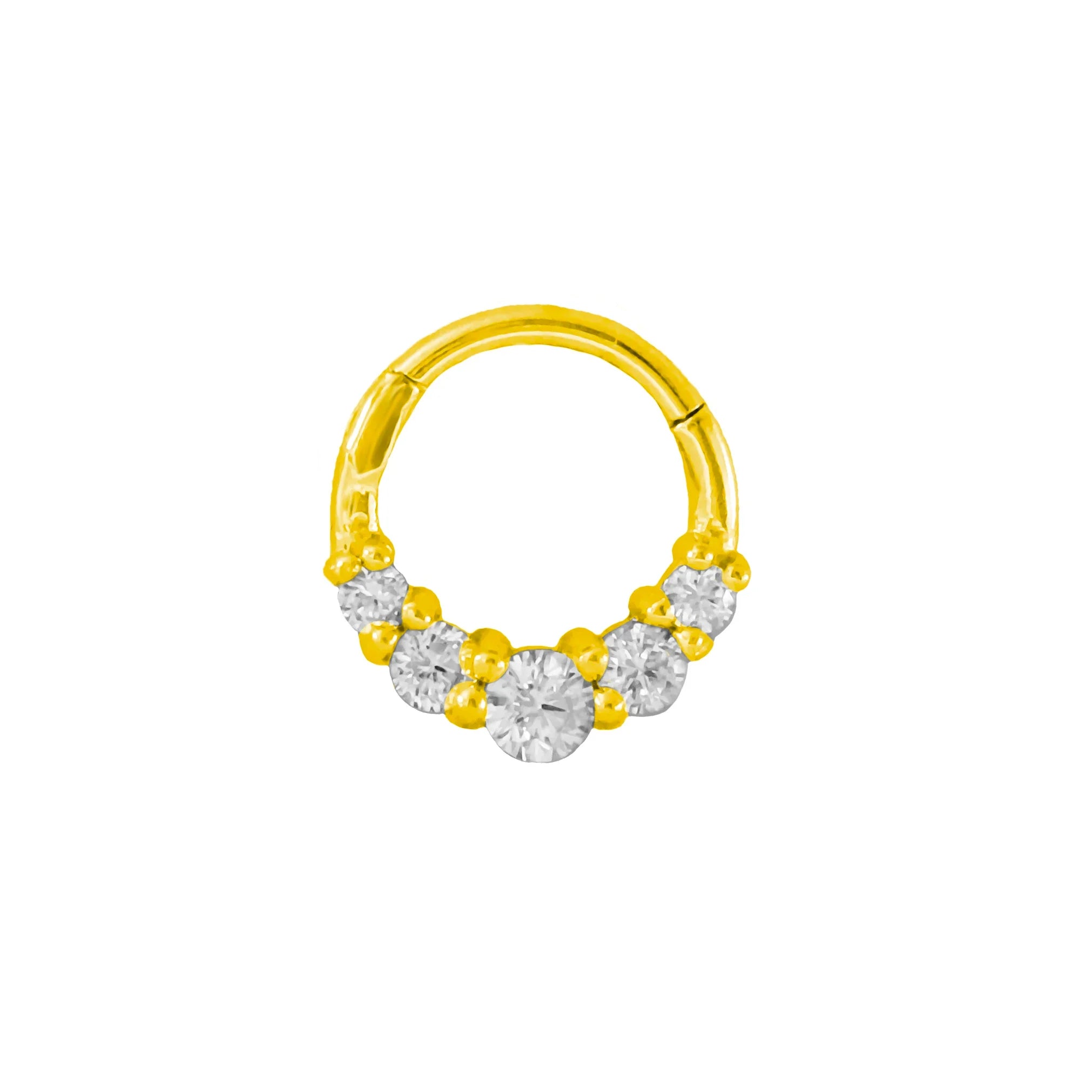 316L Surgical Steel Segment Nose Ring Zircon Septum Clicker Ear Cartilage Helix Daith Hoop Body  Piercing Jewelry
