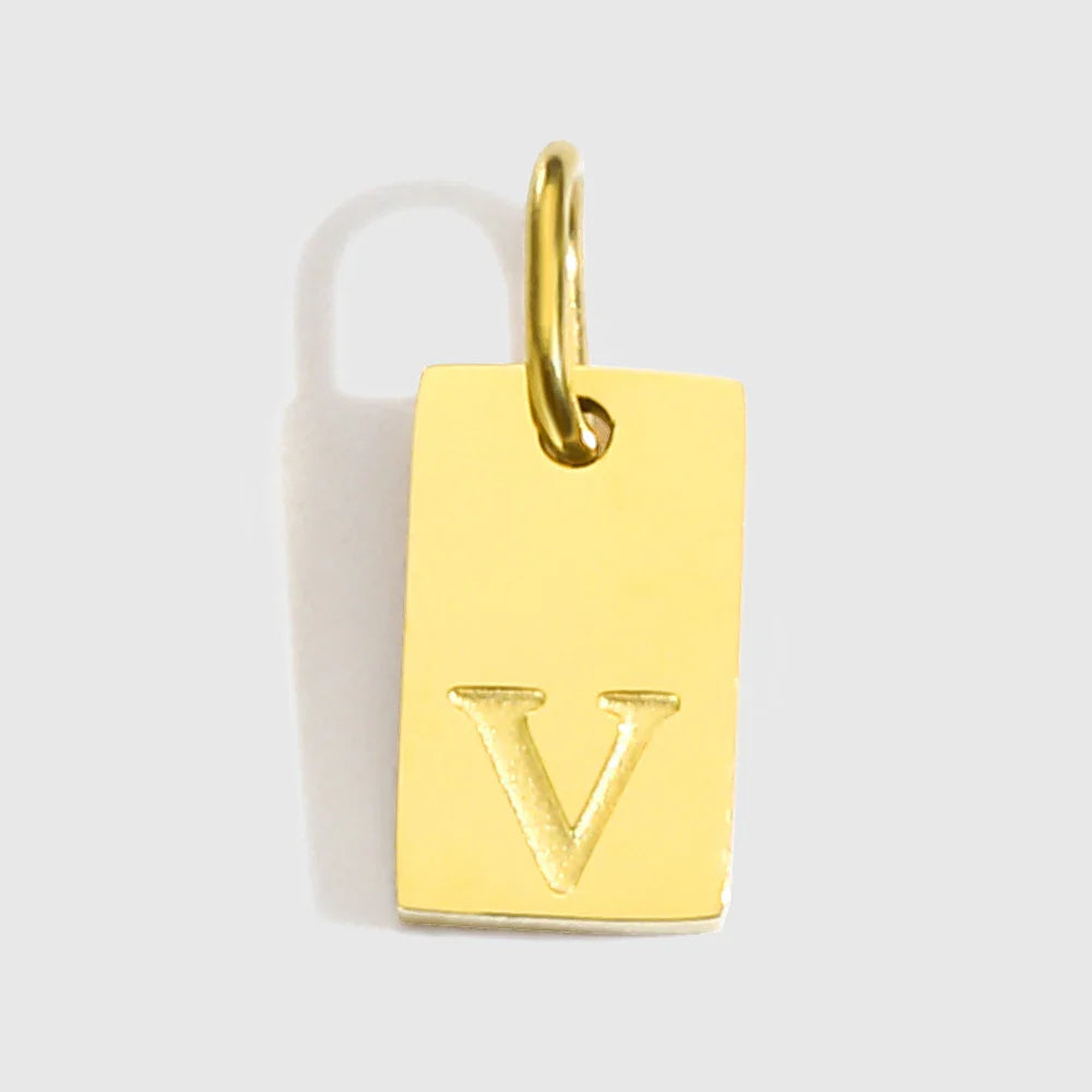 Alphabet Charm Pendant for Necklaces Stainless Steel Jewelry DIY Engraved Lettering Accessories Women's Fashion Jewelry