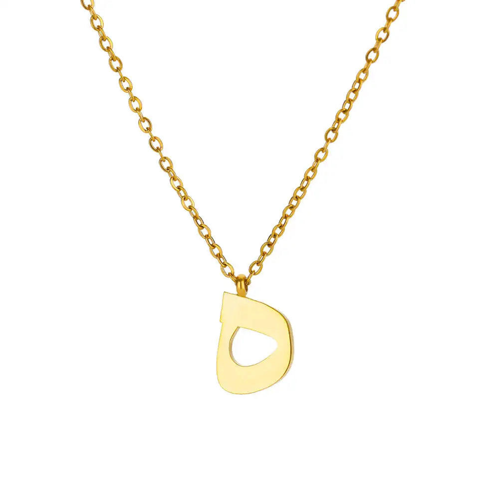 Arabic Letter Name Necklaces For Women Stainless Steel Alphabet Pendant Chain Choker Collar Femme Wedding Aesthetic Jewelry Bff
