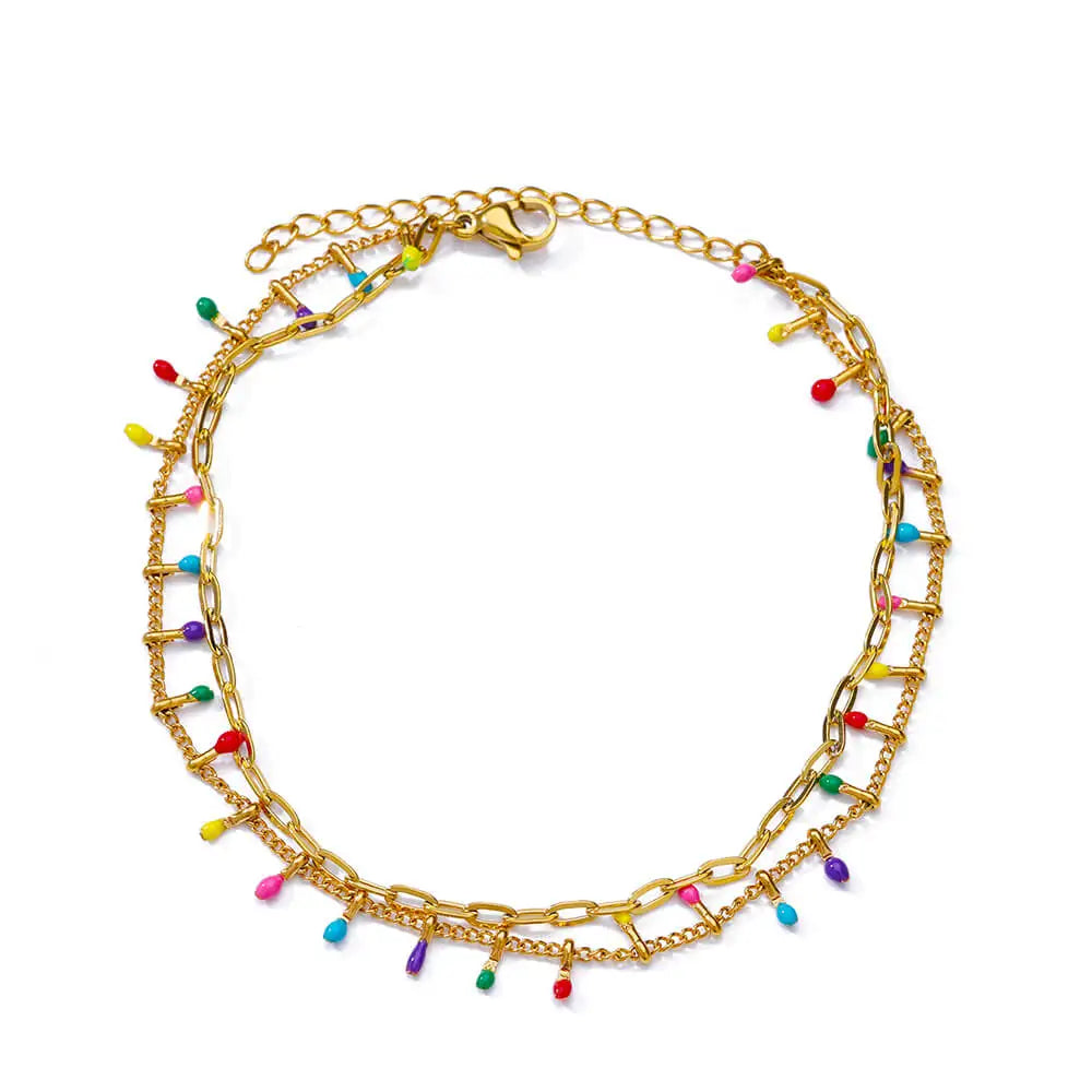 Boho Drops Anklets For Women Gold Color Stainless Steel Anklet Luxury Wedding Aesthetic Jewelry Gift