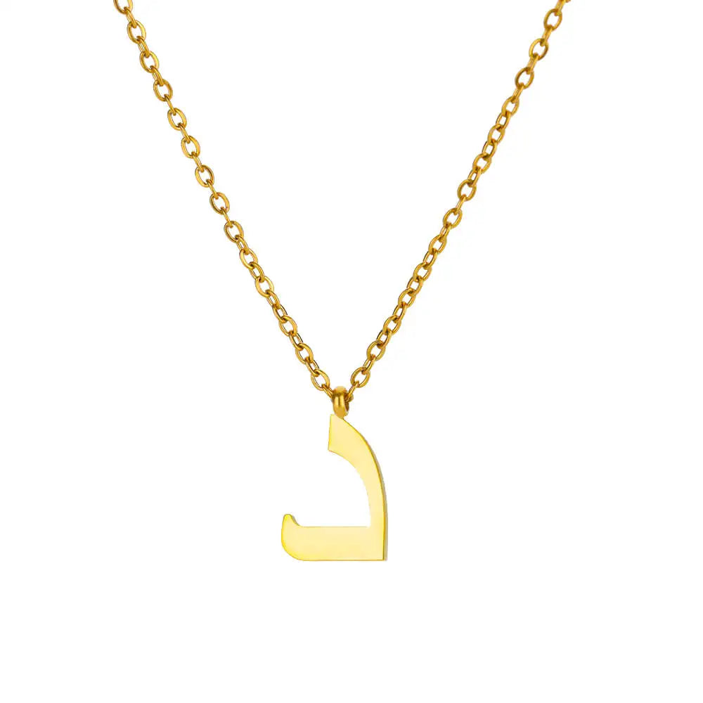 Arabic Letter Name Necklaces For Women Stainless Steel Alphabet Pendant Chain Choker Collar Femme Wedding Aesthetic Jewelry Bff