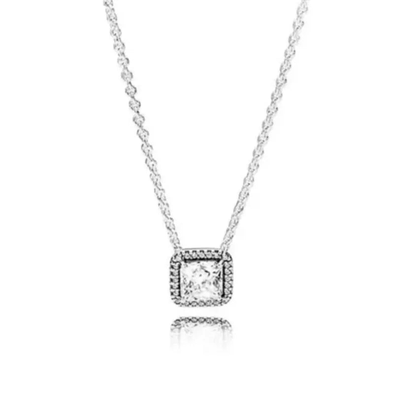 925 Sterling Silver Heart Bow Necklace Fit Christmas Jewelry For Women DIY  Making Party Wedding Gift