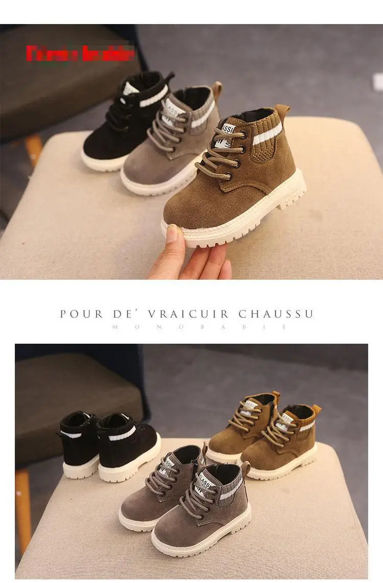 Kids Winter Boots Cotton Fabric Spring Autumn Children Shoes Baby Toddler Boys Girls Boots