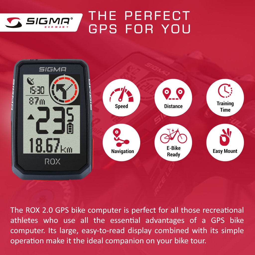SIGMA GPS Bike Computer - ROX 2.0 Black