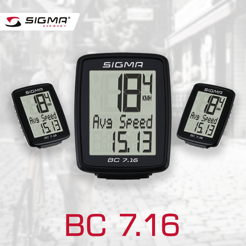 SIGMA Bicycle Computer - BC 7.16, Analogue Wireless