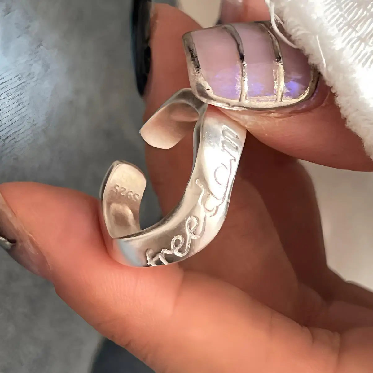 925 Sterling Silver Chain Knot Ring For Women Wrap Wide Band Rock Geometry Punk Jewelry Gift Wholesale Dropshipping