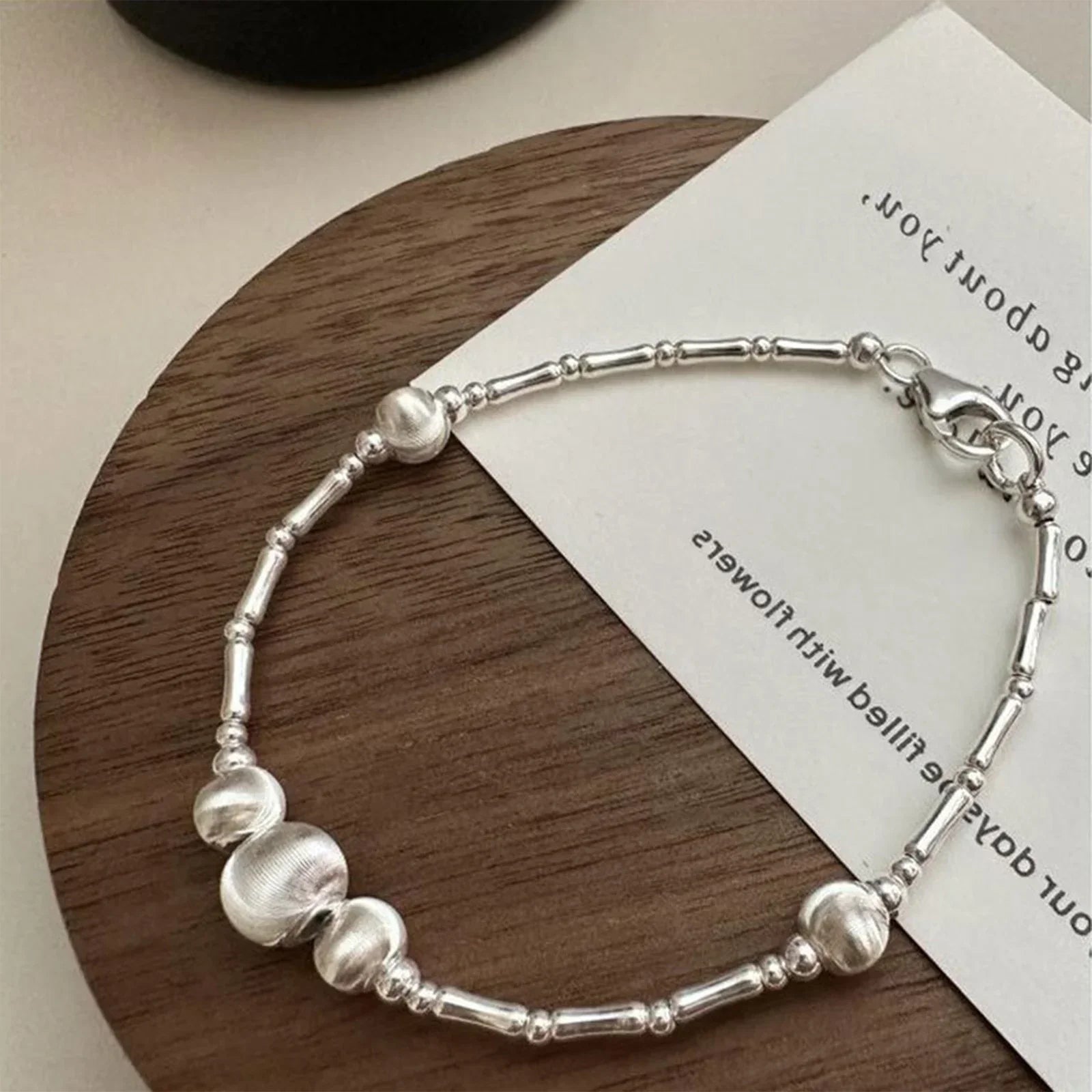 925 Silver Double Layer Pearl Bracelet for Women Girl Design Bead  Jewelry