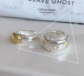 VENTFILLE 925 Sterling Silver Rings INS Fashion Hip Hop Vintage Couples Hollow Lines Punk Thai Silver Party Adjustable  Jewelry