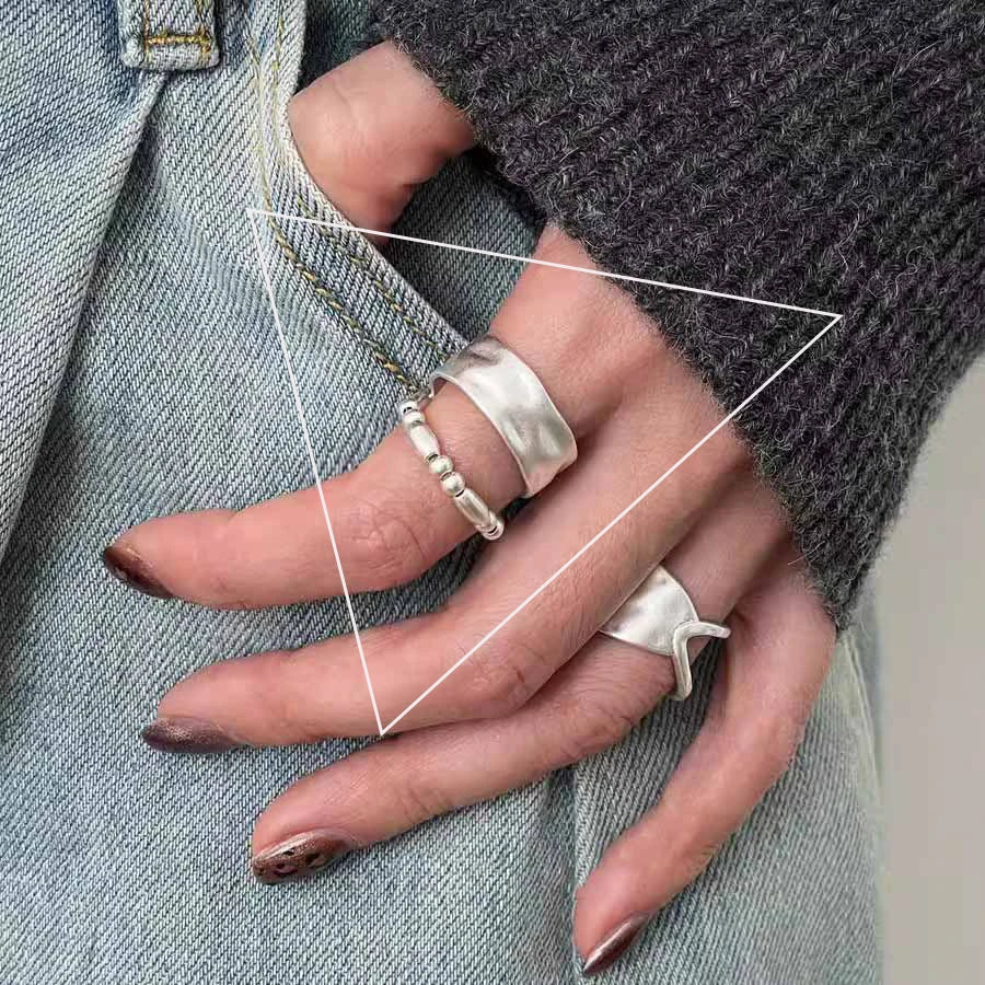 925 Sterling Silver Chain Knot Ring For Women Wrap Wide Band Rock Geometry Punk Jewelry Gift Wholesale Dropshipping