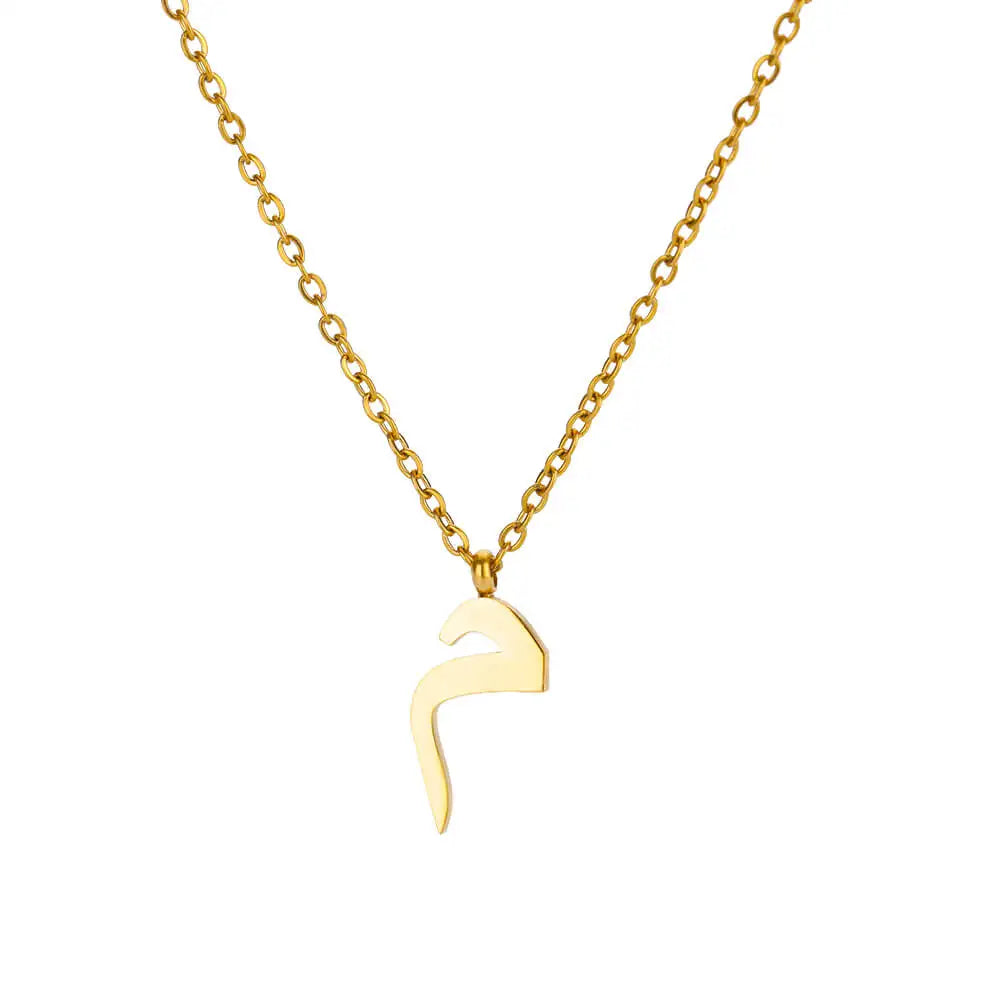 Arabic Letter Name Necklaces For Women Stainless Steel Alphabet Pendant Chain Choker Collar Femme Wedding Aesthetic Jewelry Bff