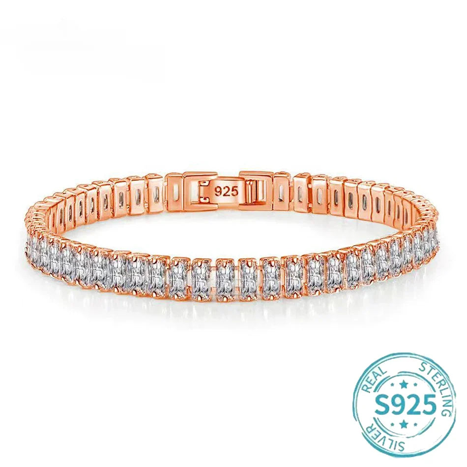 ALIZERO S925 Sterling Silver Bracelet Original Multicolor Zirconia Tennis Bracelets For Women Fashion Luxury Charm Jewelry