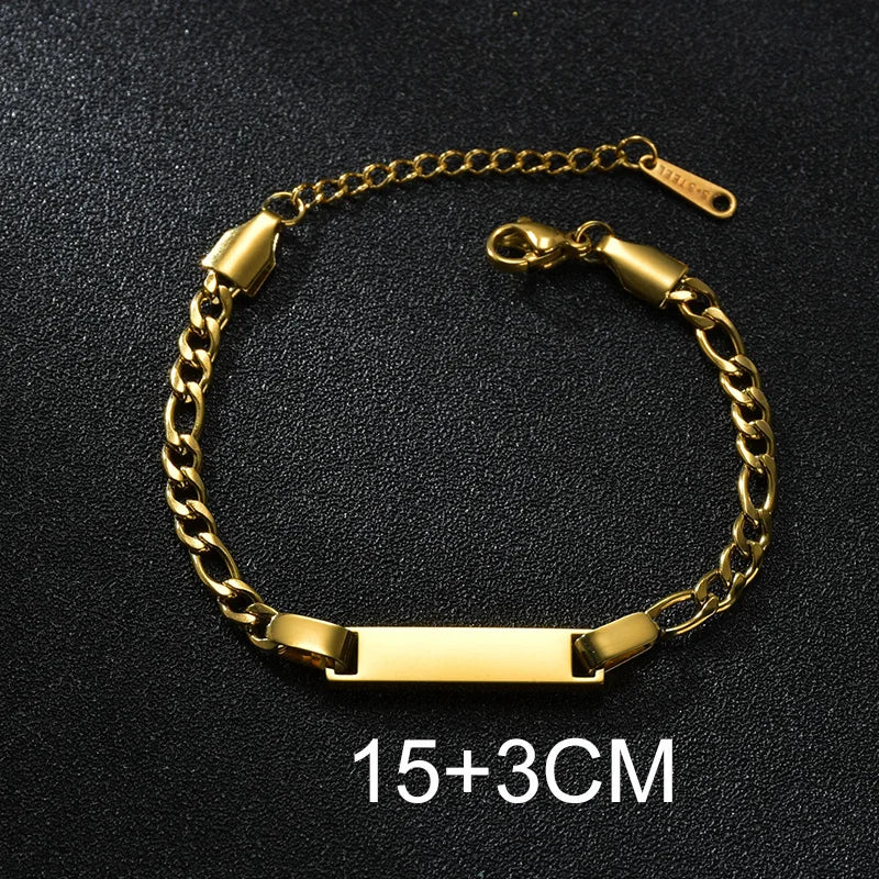 Bluelory Personalized Bracelet For Men  Women Stainless Steel Multi Styles Blank Nameplate Heart Bracelet  Party Jewelry Gift