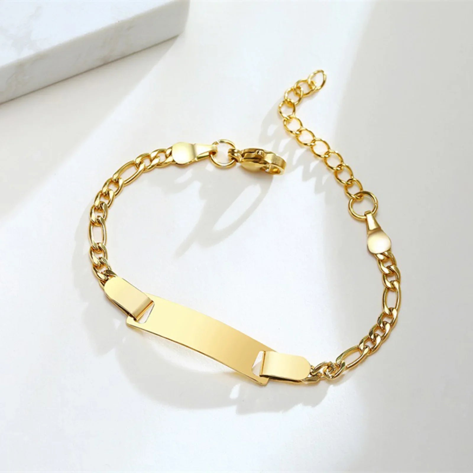 Baby Kids Bracelet, Stainless Steel Chain Bracelet Adjustable Link without Name,Girl Boy Children Birthday Gift