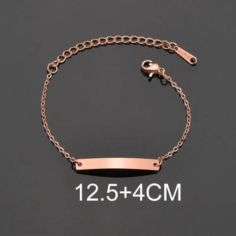 Bluelory Personalized Bracelet For Men  Women Stainless Steel Multi Styles Blank Nameplate Heart Bracelet  Party Jewelry Gift