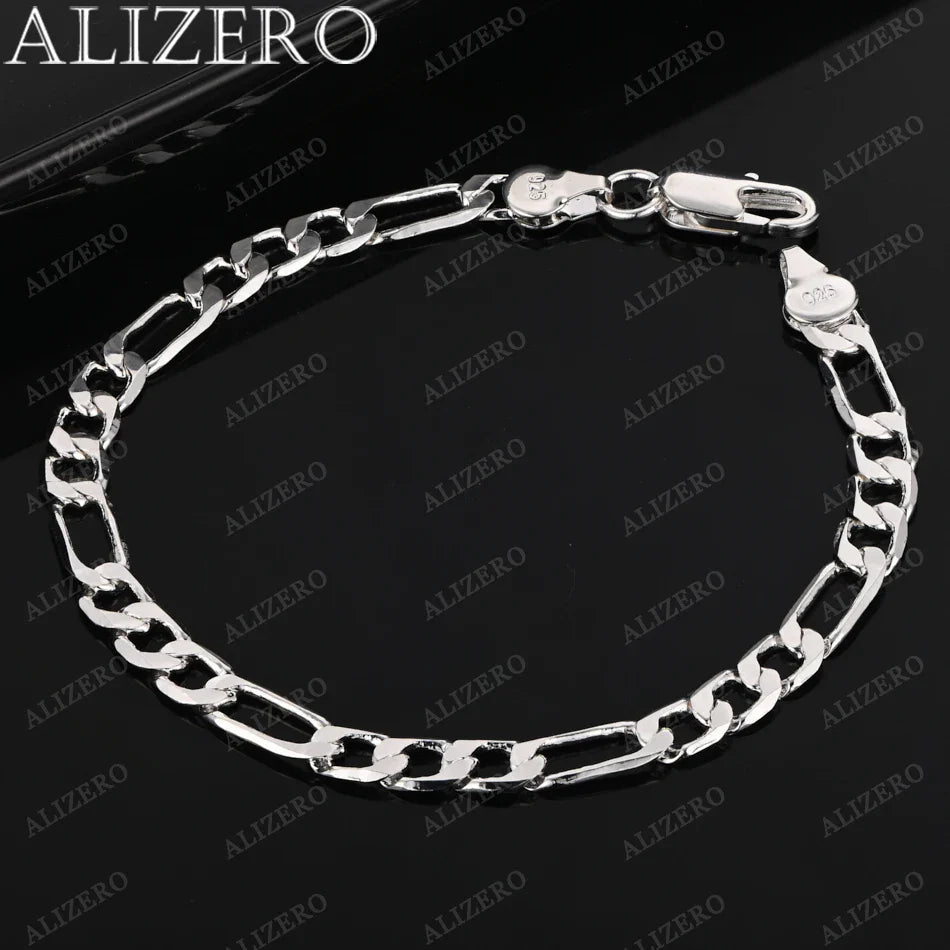 ALIZERO 925 Sterling Silver Bracelet 4/6/8/10/12mm Chain Bracelets For Men Women Fashion Party Fine Jewelry Wholesale