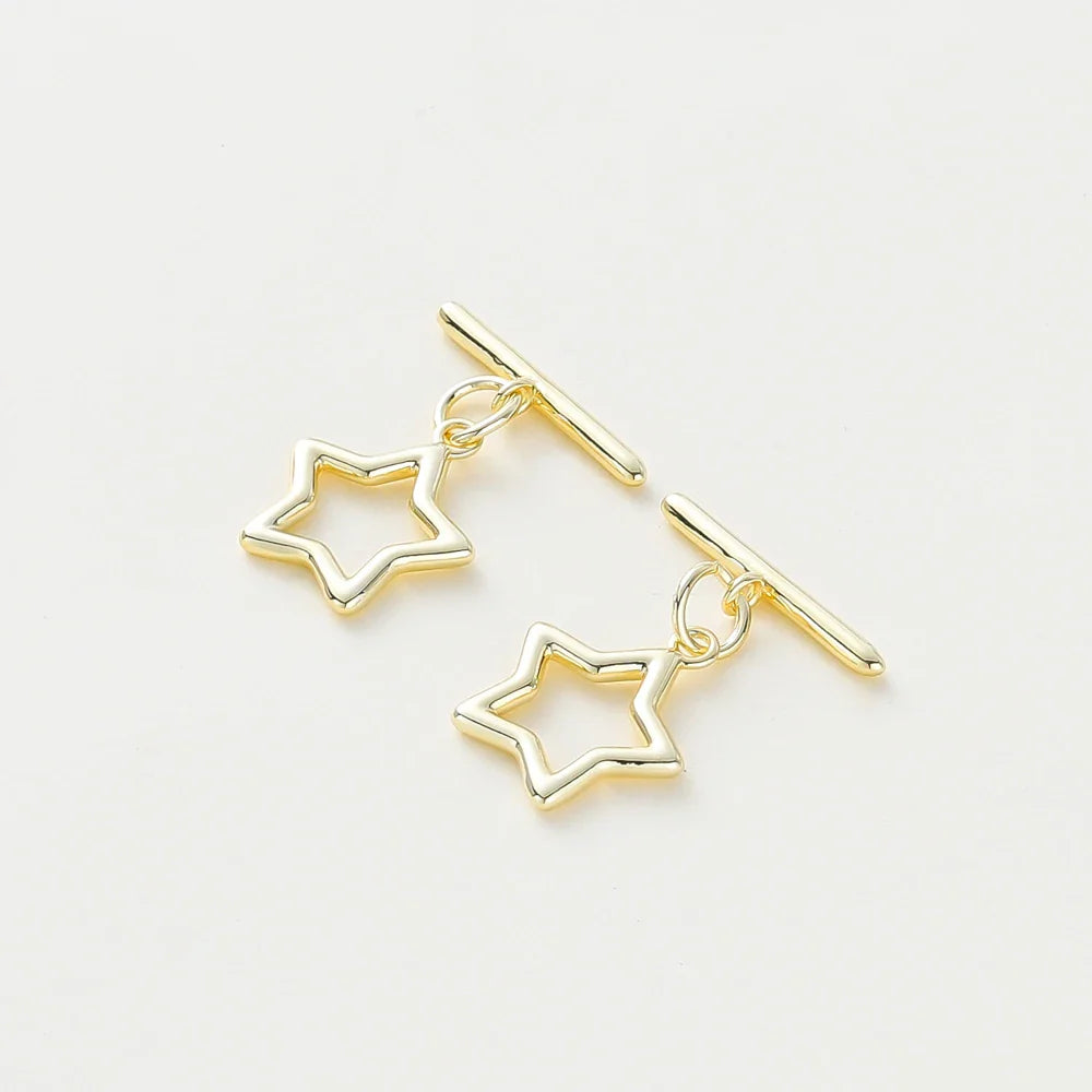 4 Sets 14K/18K Gold Color Plated Brass O Toggle Clasps Connector for DIY Bracelet Necklace Jewelry Making Findings Accessories