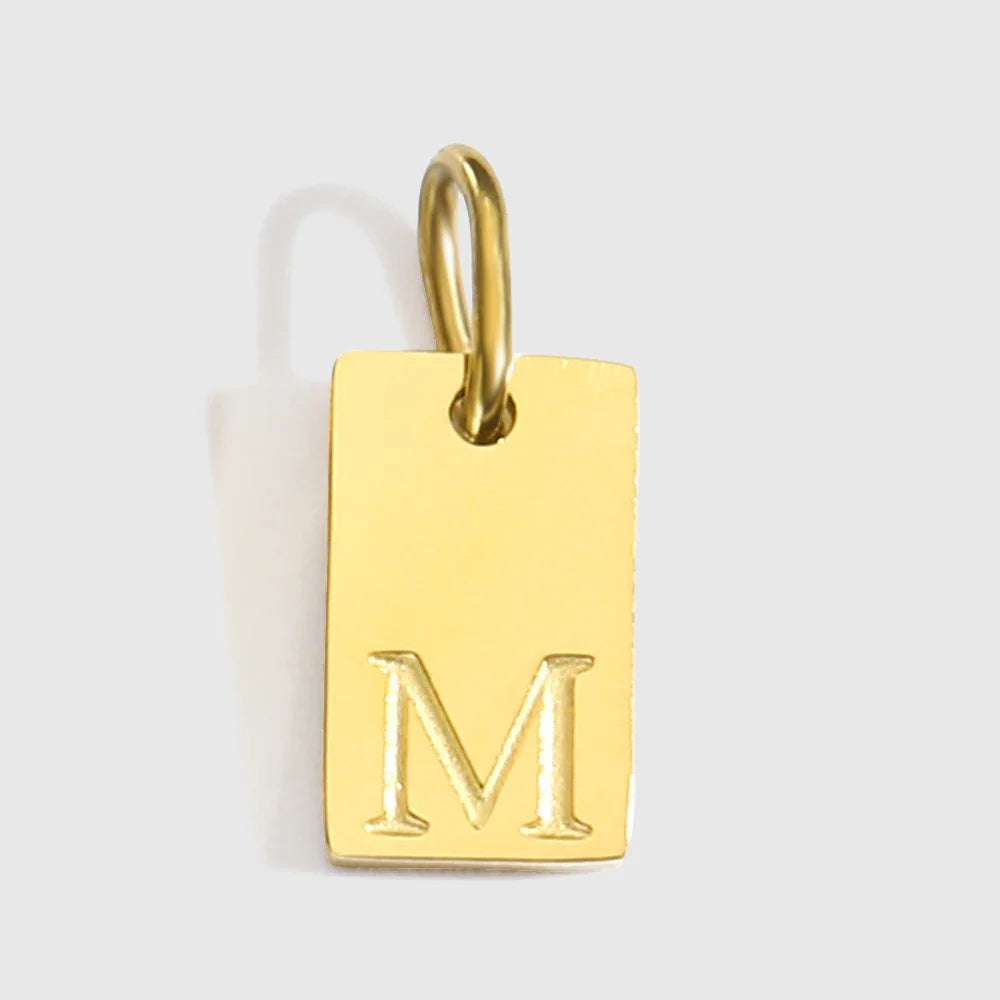 Alphabet Charm Pendant for Necklaces Stainless Steel Jewelry DIY Engraved Lettering Accessories Women's Fashion Jewelry