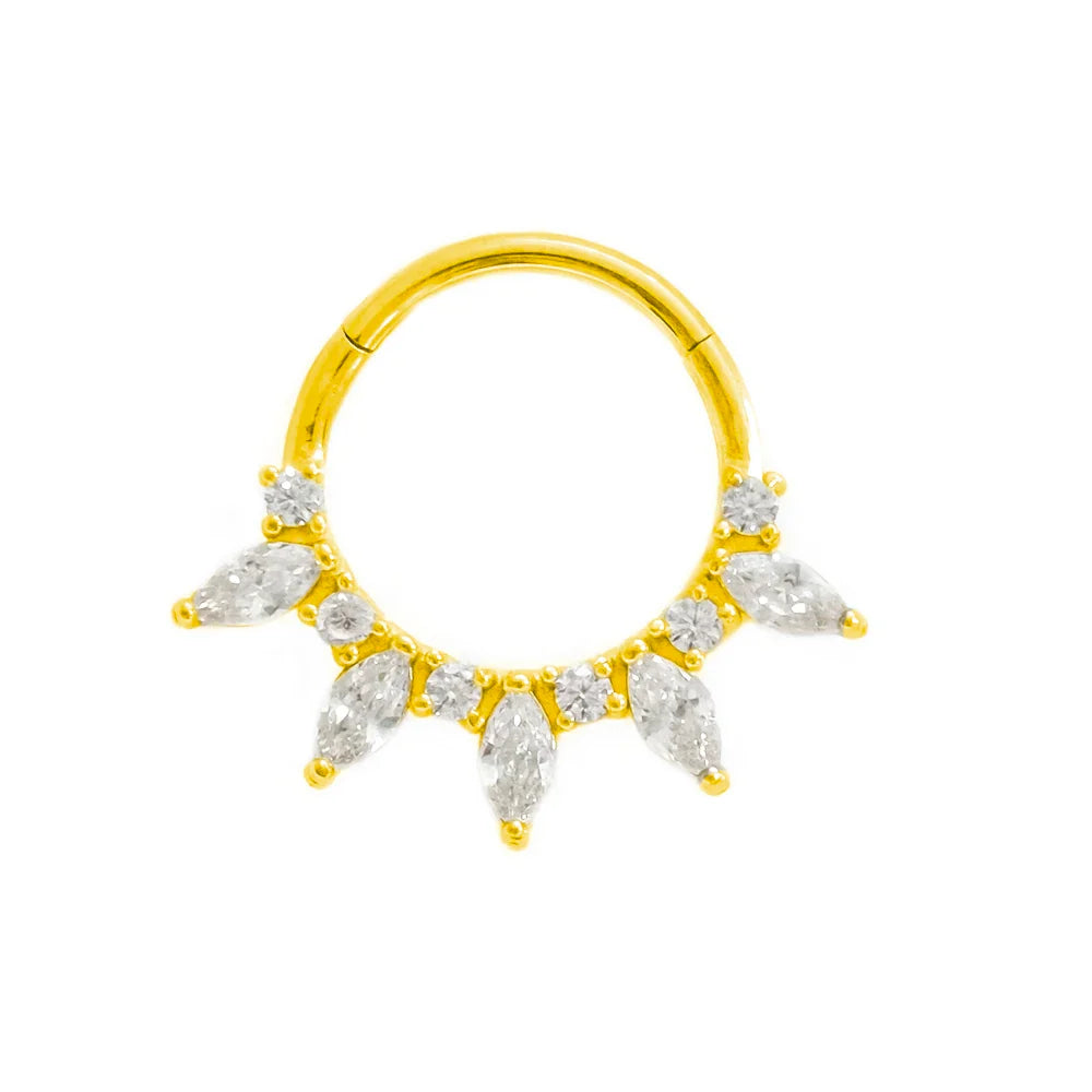 316L Surgical Steel Segment Nose Ring Zircon Septum Clicker Ear Cartilage Helix Daith Hoop Body  Piercing Jewelry