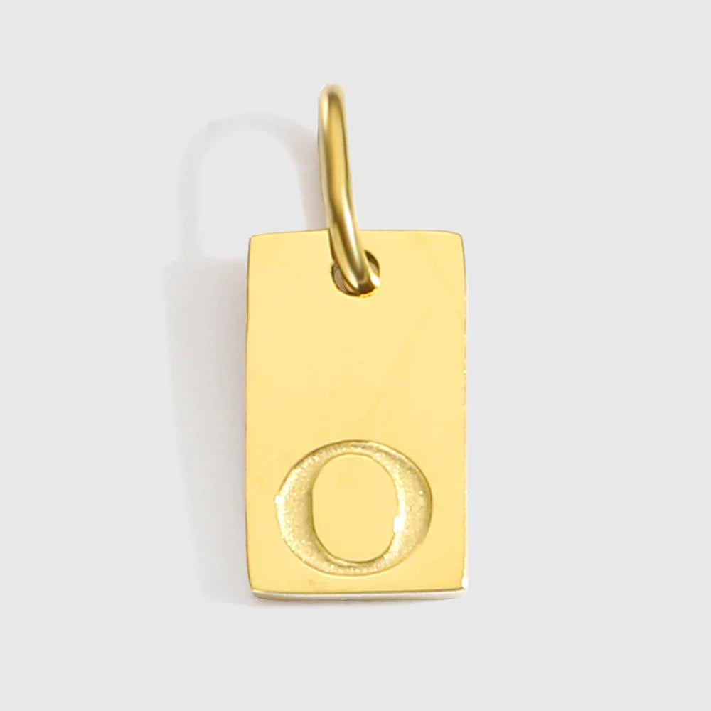 Alphabet Charm Pendant for Necklaces Stainless Steel Jewelry DIY Engraved Lettering Accessories Women's Fashion Jewelry
