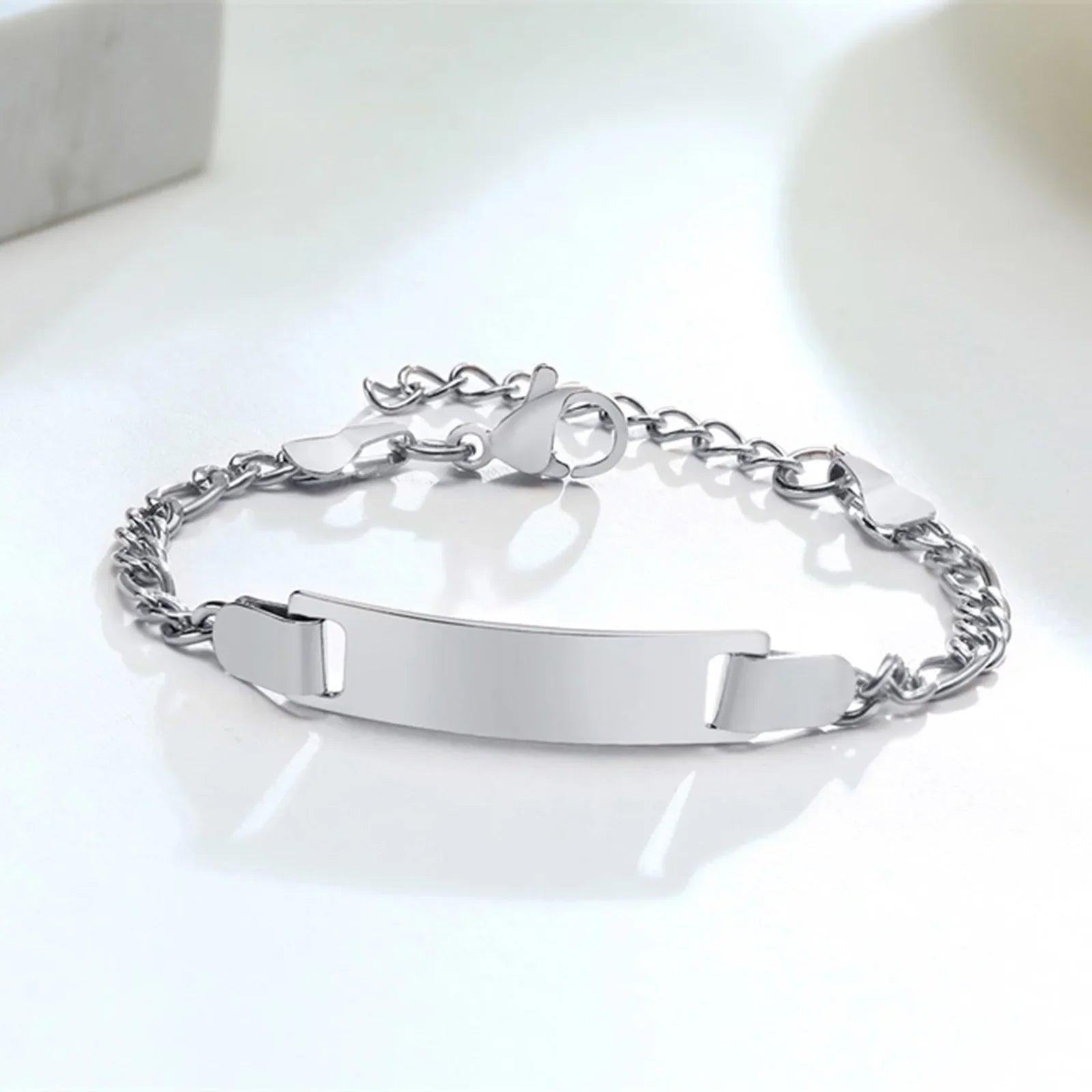 Baby Kids Bracelet, Stainless Steel Chain Bracelet Adjustable Link without Name,Girl Boy Children Birthday Gift