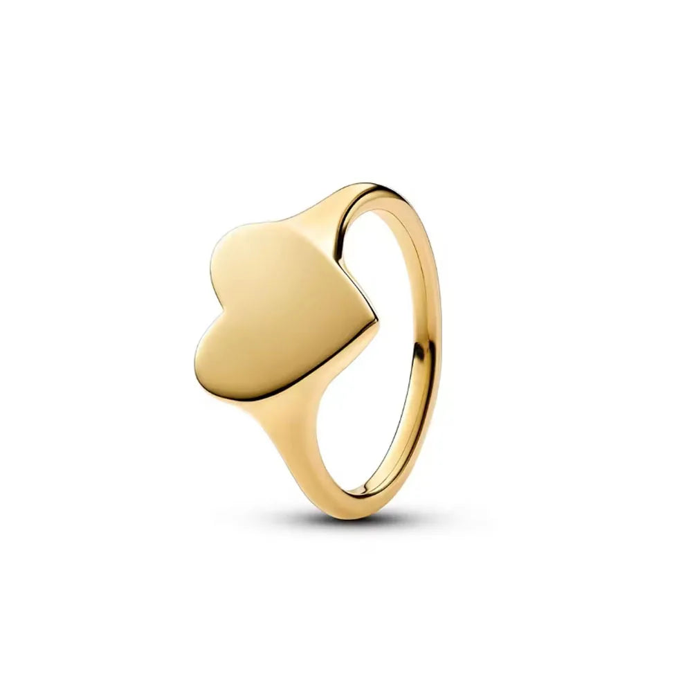 925 Silver Gold Color Heart Stone Rings Ring New Hot Selling Gold Color Rings Suitable For Any Occasion  DIY Birthday Gift