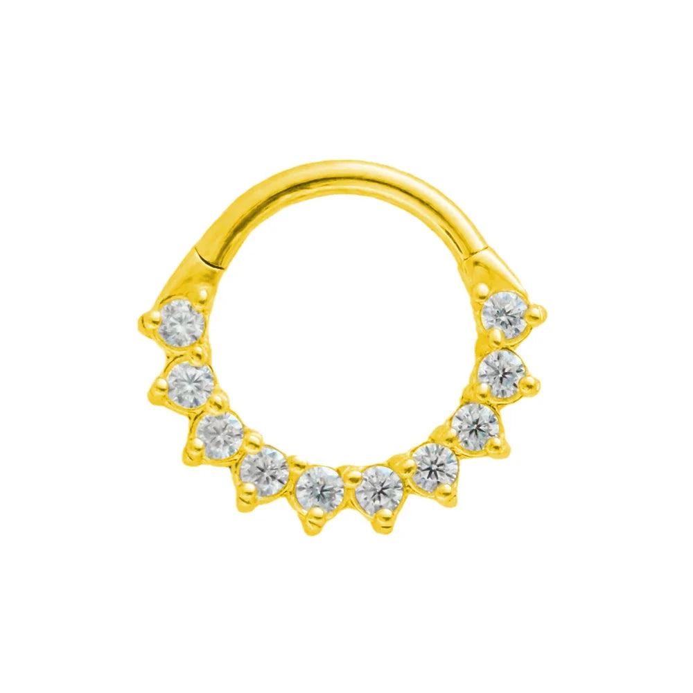 316L Surgical Steel Segment Nose Ring Zircon Septum Clicker Ear Cartilage Helix Daith Hoop Body  Piercing Jewelry