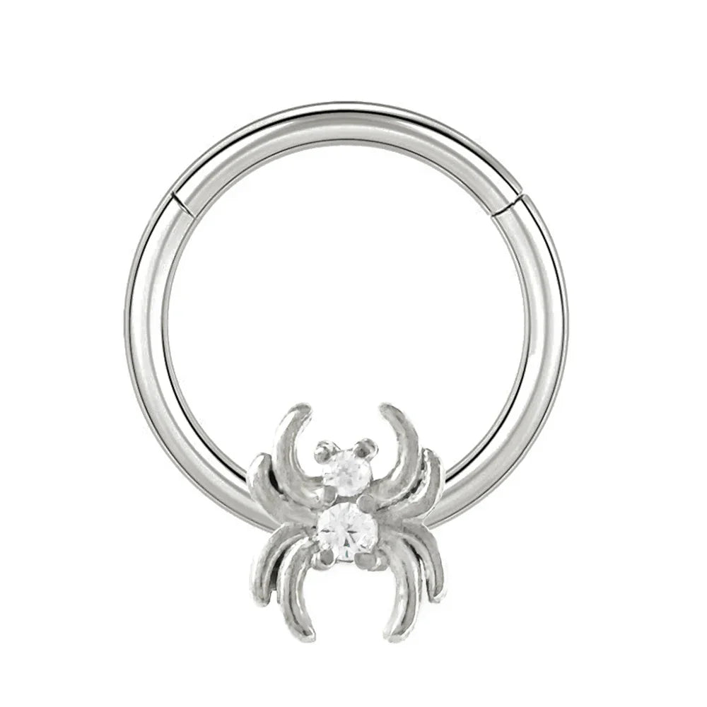 316L Surgical Steel Segment Nose Ring Zircon Septum Clicker Ear Cartilage Helix Daith Hoop Body  Piercing Jewelry