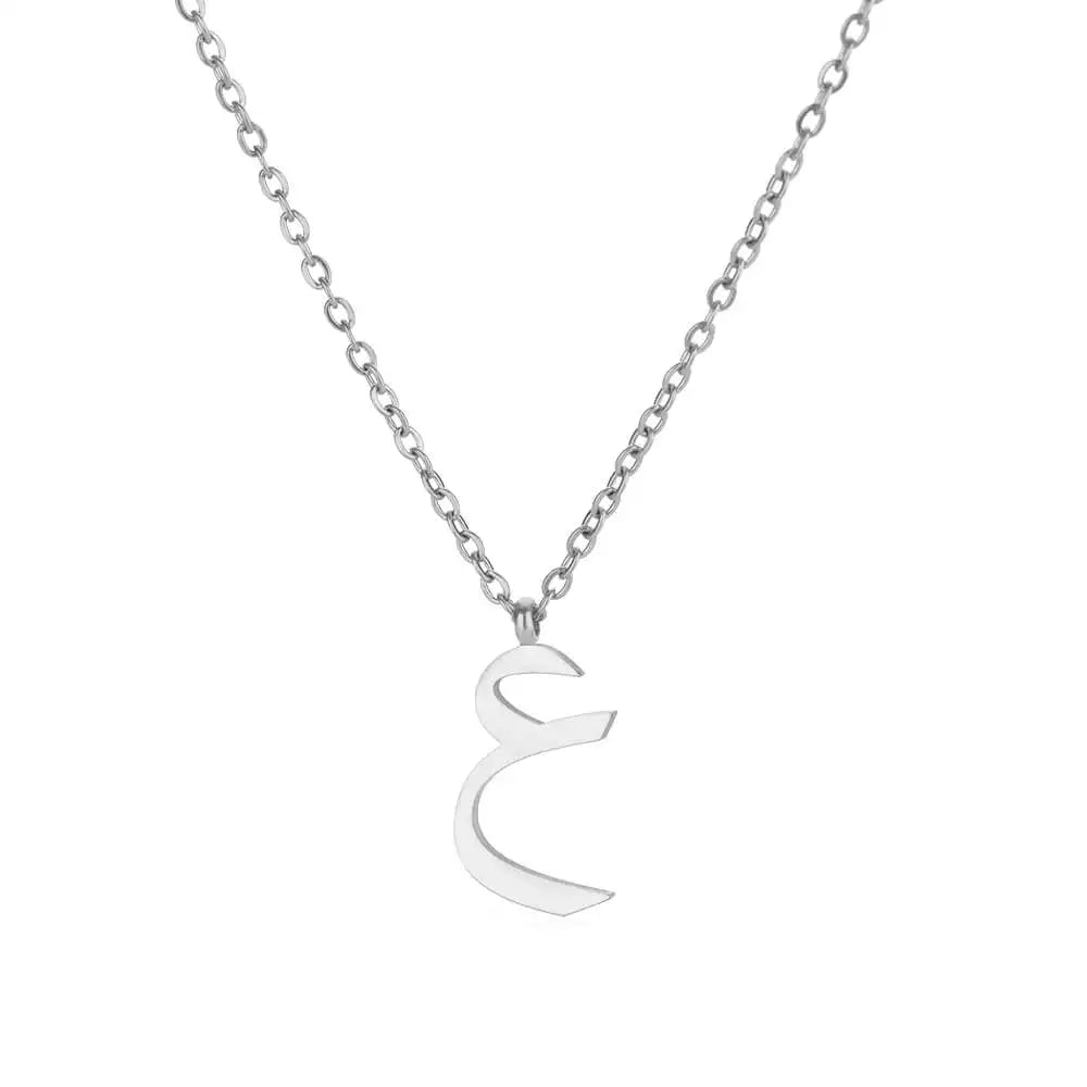 Arabic Letter Name Pendant Necklace For Women Stainless Steel Inital Chain Choker Collar Necklace 2024 Wedding Jewelry bijoux
