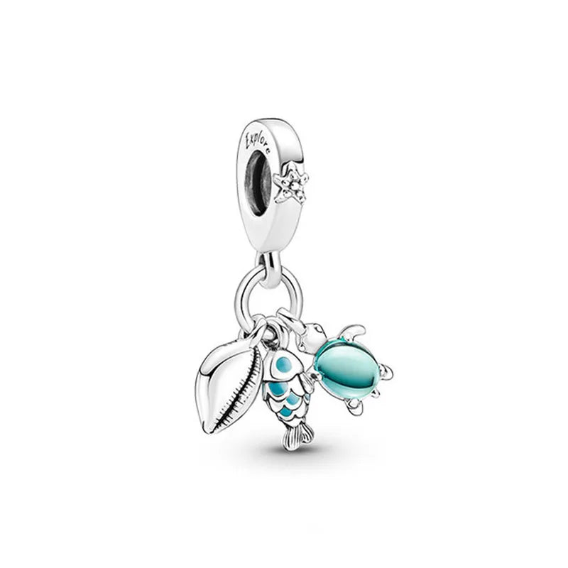All Hot Selling Item Original 925 Sterling Silver Ocean Charms Sea Star Birthday Pendant Beads For Necklaces DIY Bracelet