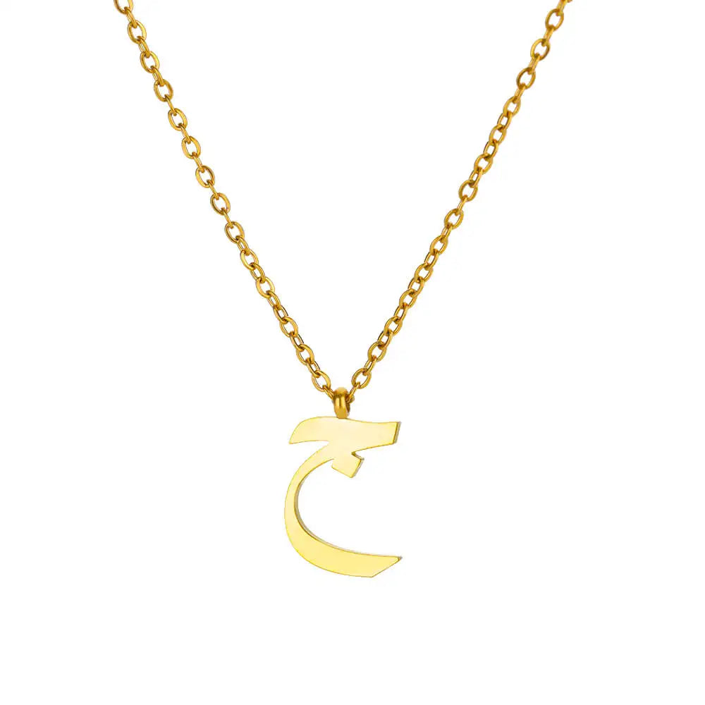 Arabic Letter Name Necklaces For Women Stainless Steel Alphabet Pendant Chain Choker Collar Femme Wedding Aesthetic Jewelry Bff