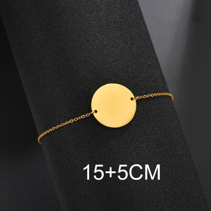 Bluelory Personalized Bracelet For Men  Women Stainless Steel Multi Styles Blank Nameplate Heart Bracelet  Party Jewelry Gift
