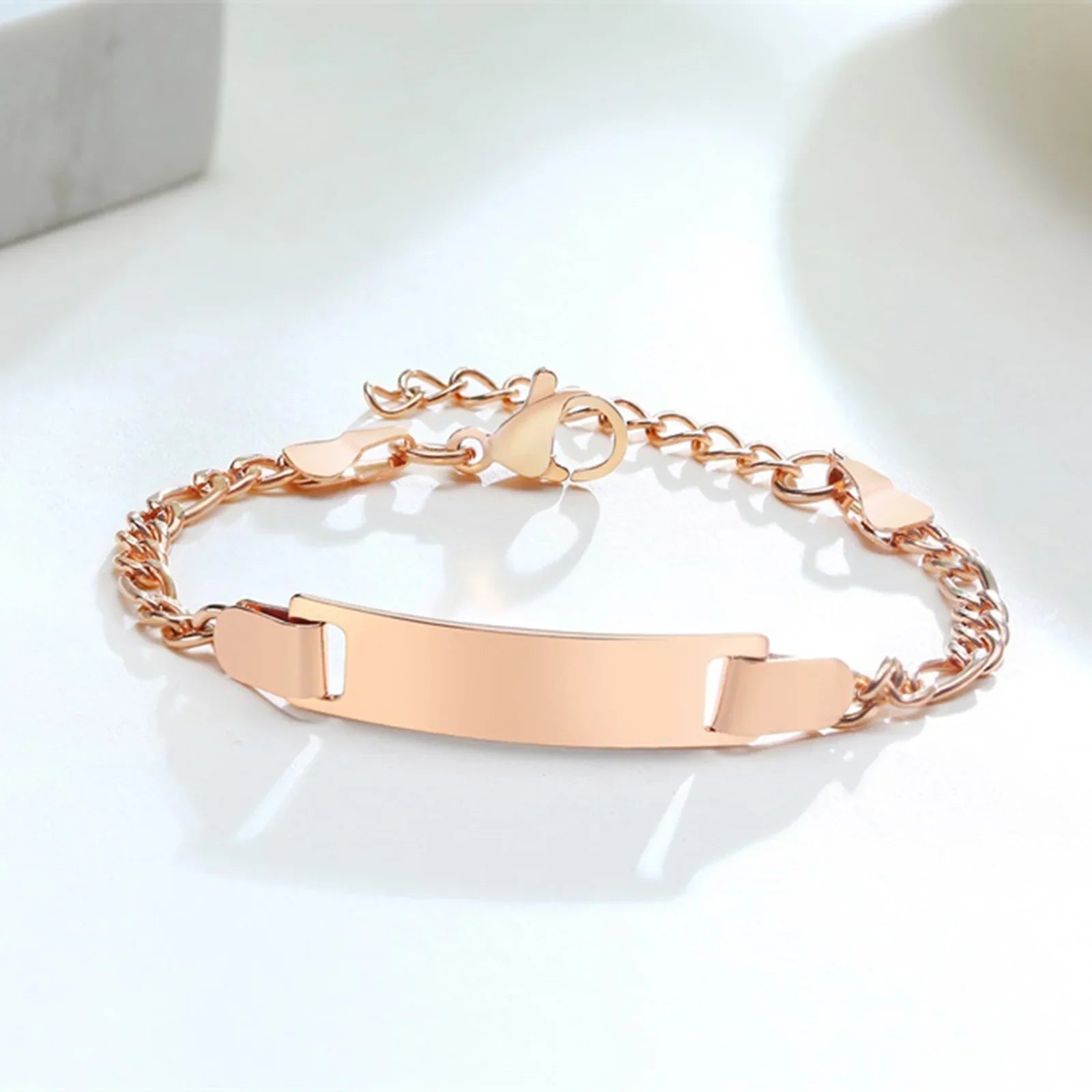 Baby Kids Bracelet, Stainless Steel Chain Bracelet Adjustable Link without Name,Girl Boy Children Birthday Gift