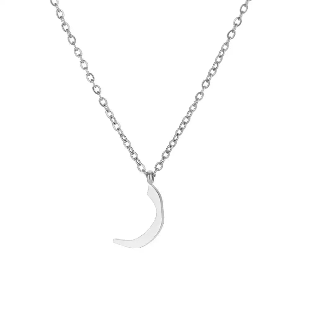 Arabic Letter Name Pendant Necklace For Women Stainless Steel Inital Chain Choker Collar Necklace 2024 Wedding Jewelry bijoux