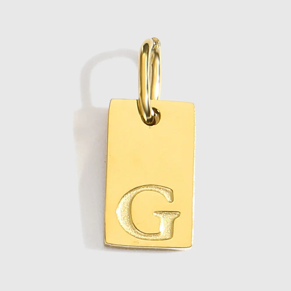 Alphabet Charm Pendant for Necklaces Stainless Steel Jewelry DIY Engraved Lettering Accessories Women's Fashion Jewelry