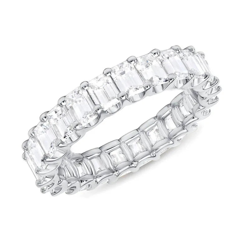 925 Sterling Silve Gorgeous Promised Rings Love Wedding Jewelry Full Paved Square Crystal Zircon Elegant Women Engagement Ring