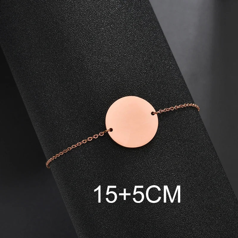 Bluelory Personalized Bracelet For Men  Women Stainless Steel Multi Styles Blank Nameplate Heart Bracelet  Party Jewelry Gift