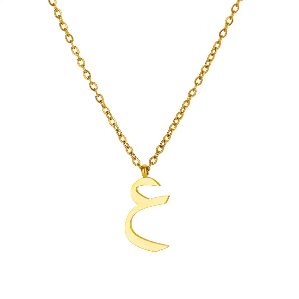 Arabic Letter Name Necklaces For Women Stainless Steel Alphabet Pendant Chain Choker Collar Femme Wedding Aesthetic Jewelry Bff
