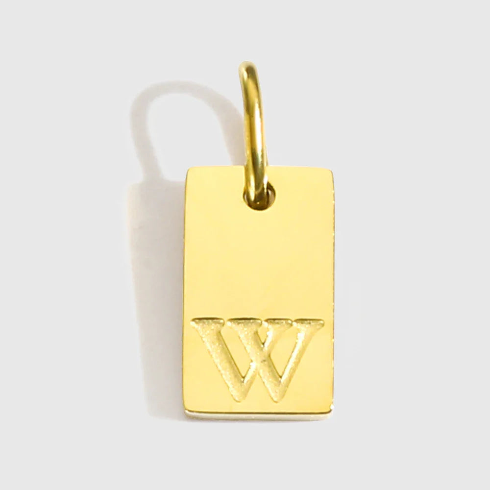 Alphabet Charm Pendant for Necklaces Stainless Steel Jewelry DIY Engraved Lettering Accessories Women's Fashion Jewelry