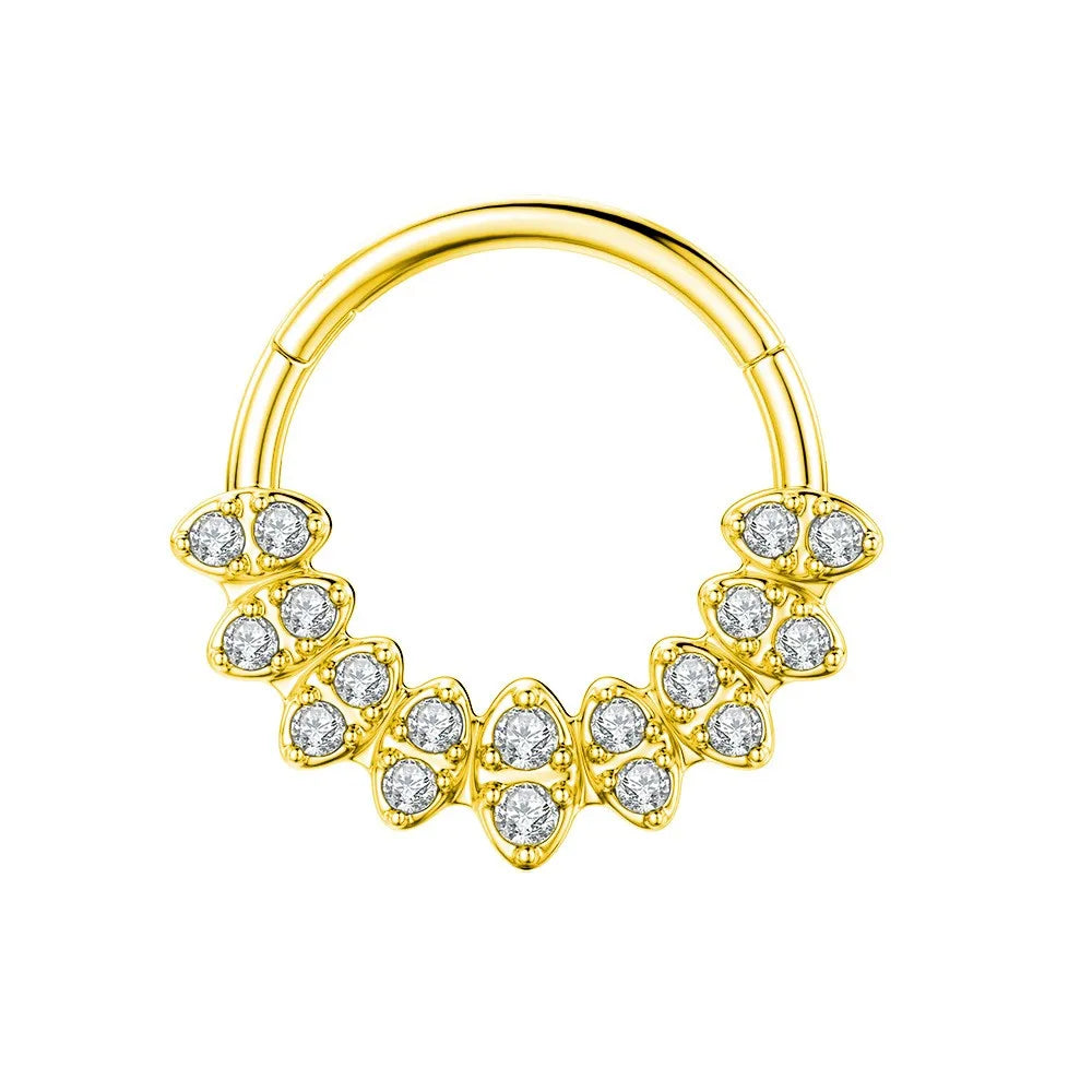 316L Surgical Steel Segment Nose Ring Zircon Septum Clicker Ear Cartilage Helix Daith Hoop Body  Piercing Jewelry